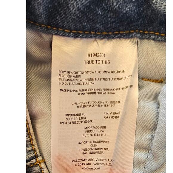 Volcom 1991 Stoned Jeans, Low Rise Retro, Skate, Light Blue, Sz 26, NEW - Picture 5 of 10